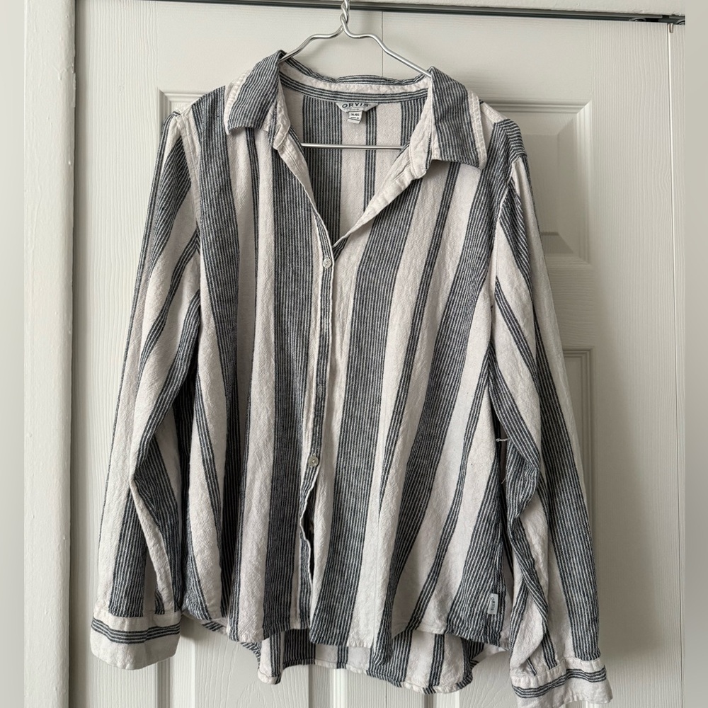 Orvis striped XL button down
